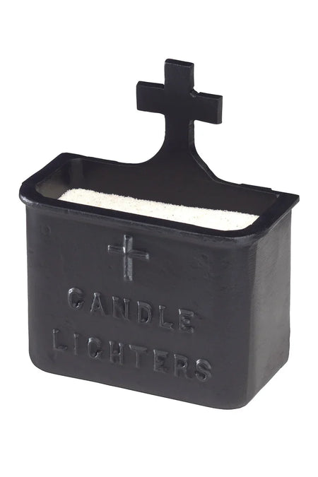 Flynn Votive Candle Sand Box for Church Stands | Black or Gold, one of the items in the Votive Stand Sand Box with Replacement Silica Sand. A photograph of the assembled set is pending.