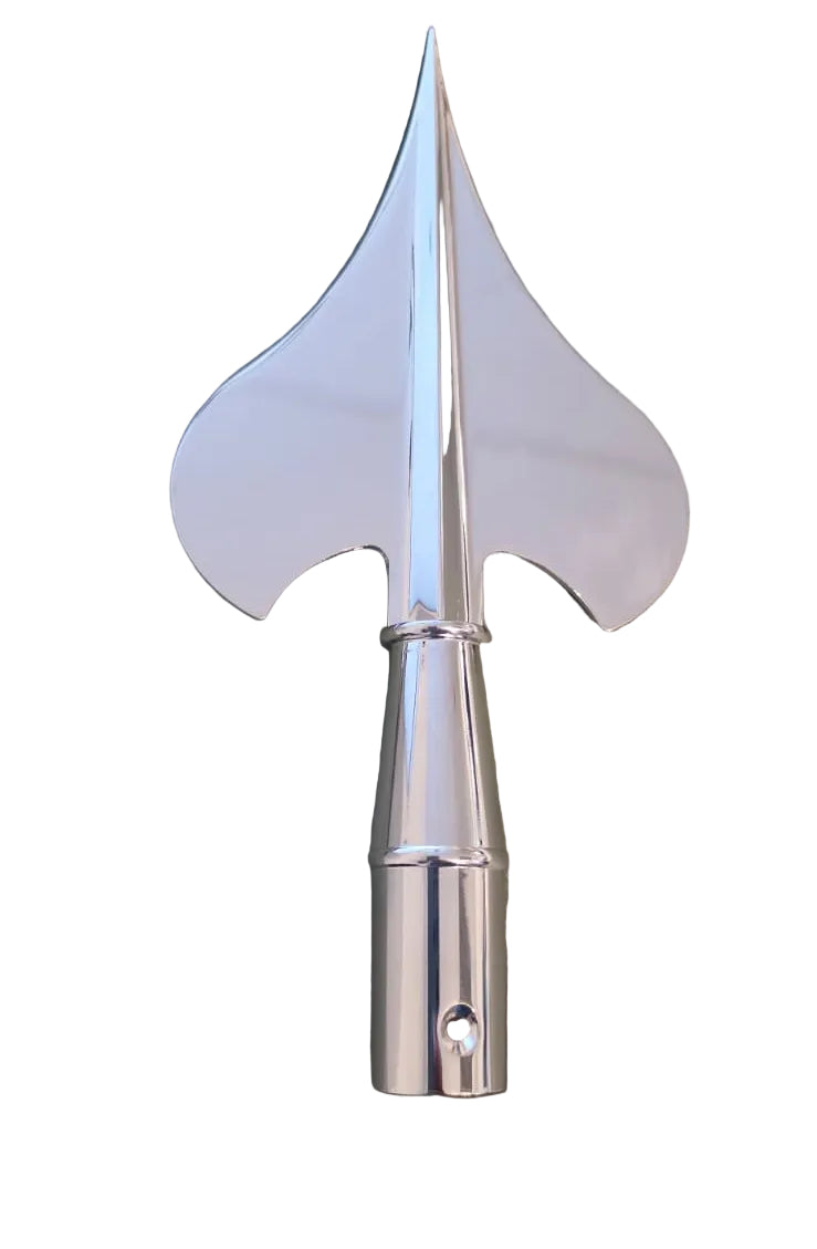 Army Spear Flagpole Ornament with Ferrule | 8-1/2 Inch Indoor Flagpole Topper | Brass or Chrome Finish, product view 3