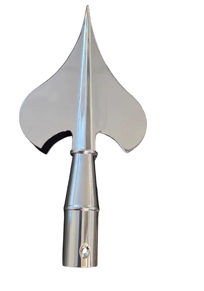 Army Spear Flagpole Ornament with Ferrule | 8-1/2 Inch Indoor Flagpole Topper | Brass or Chrome Finish, product view 4
