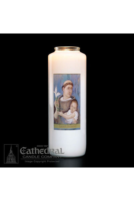Patron Saint Glass 6 Day Candles - St. Anthony by Anchor Christian Distributors