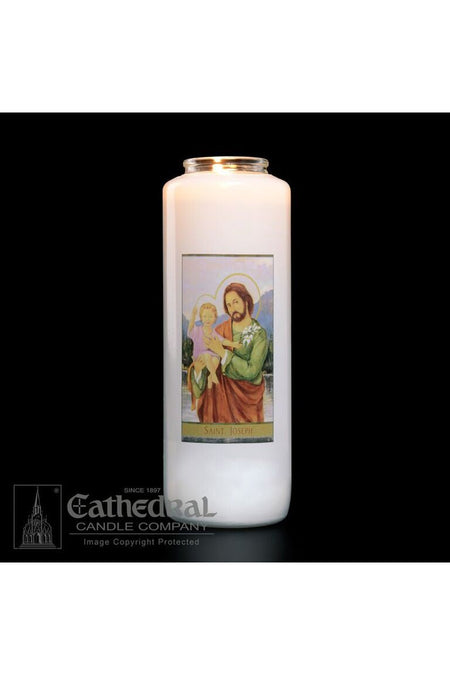 Patron Saint Glass 6 Day Candles - St. Joseph by Anchor Christian Distributors