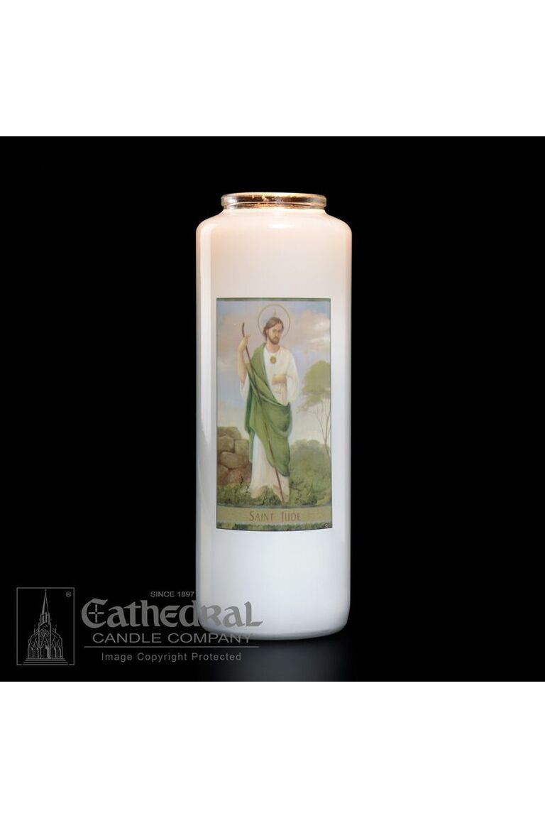 Patron Saint Glass 6 Day Candles - St. Jude by Anchor Christian Distributors