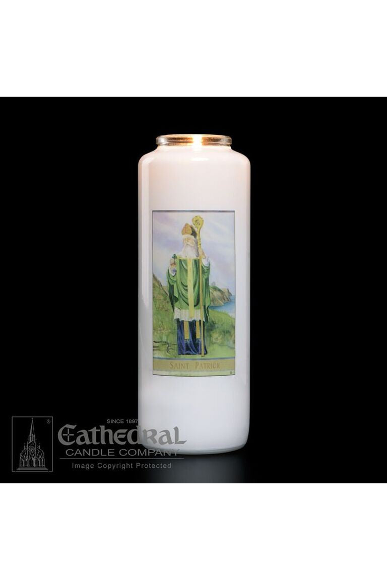 Patron Saint Glass 6 Day Candles - St. Patrick by Anchor Christian Distributors