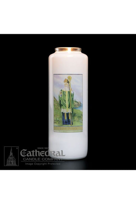 Patron Saint Glass 6 Day Candles - St. Patrick by Anchor Christian Distributors