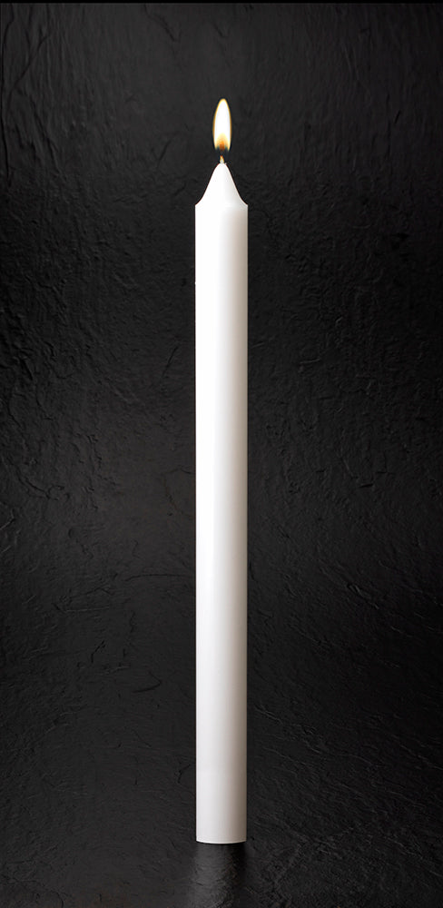 Emkay Stearic Altar Candles | 17 x 1-1/2 Inches | Plain End | Box of 4