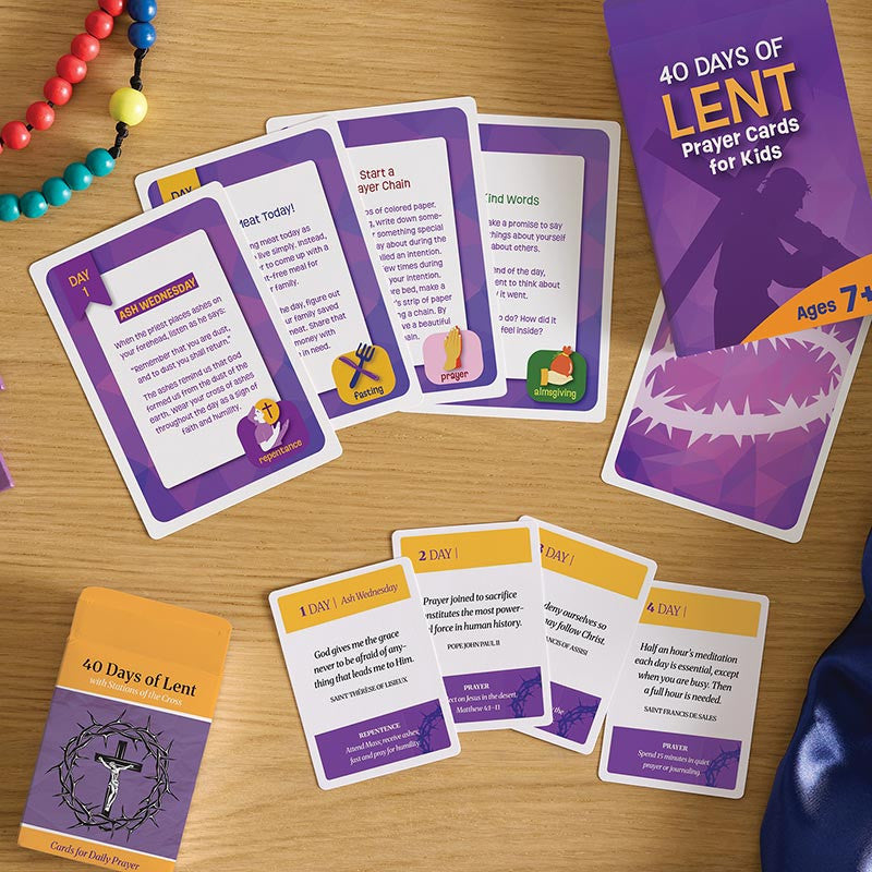 Lenten Prayer Card Set for Kids by Catholic Brands, product view 2