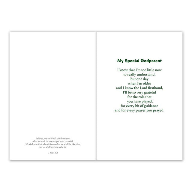 Baptism Card - Thank You to My God Parents with Flowers
