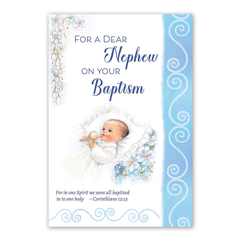 Baptism Card - For a Dear Nephew