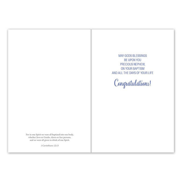 Baptism Card - For a Dear Nephew