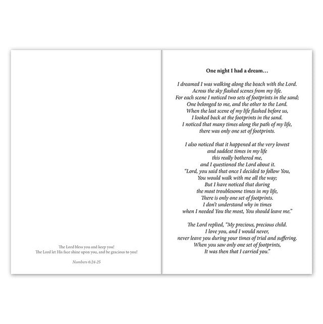 Recovery Card - Footprints Prayer