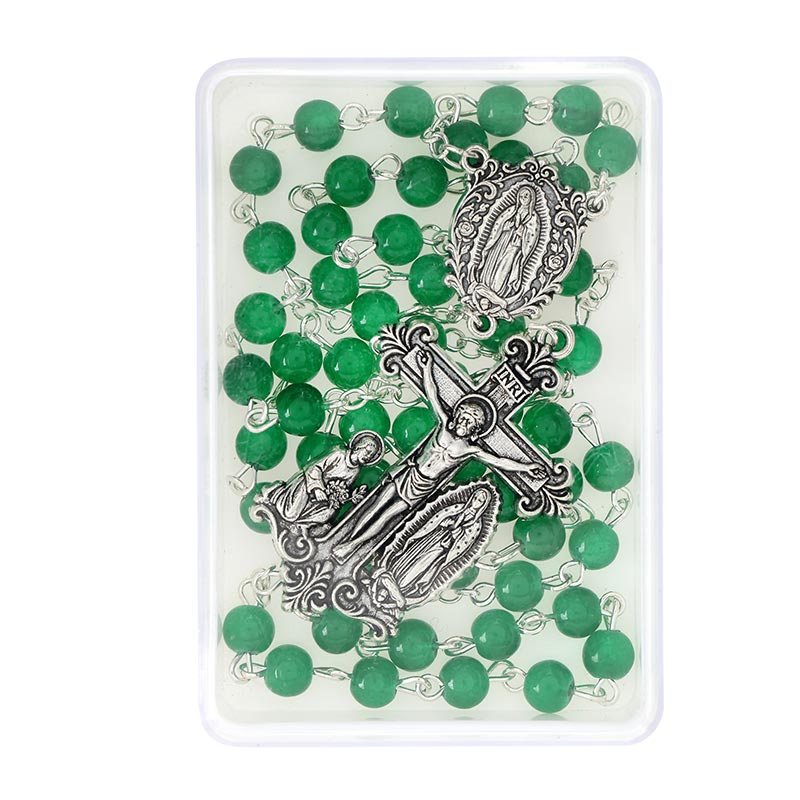 Emerald Our Lady of Guadalupe Giulia Signorelli Rosary by Catholic Brands, product view 3