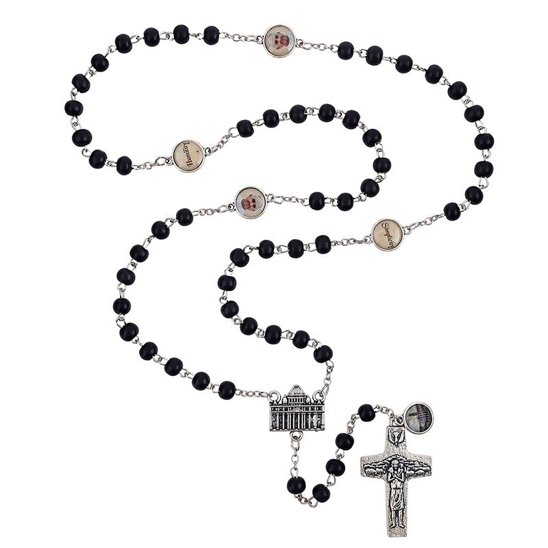 Pope Francis Wood Rosary