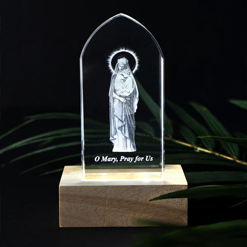 Etched Glass - Mary, Pray for Us