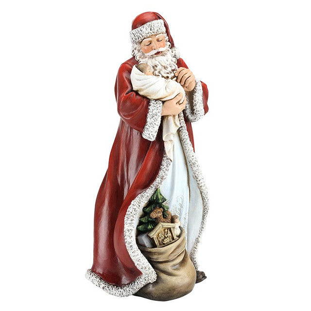 Adoring Santa with Gifts Figure