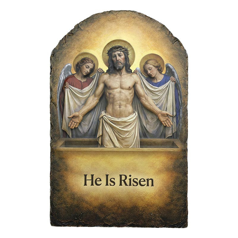 Arched Tile Plaque with Stand - Resurrected Christ