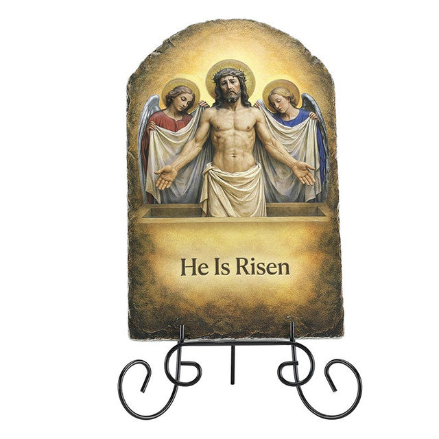 Arched Tile Plaque with Stand - Resurrected Christ