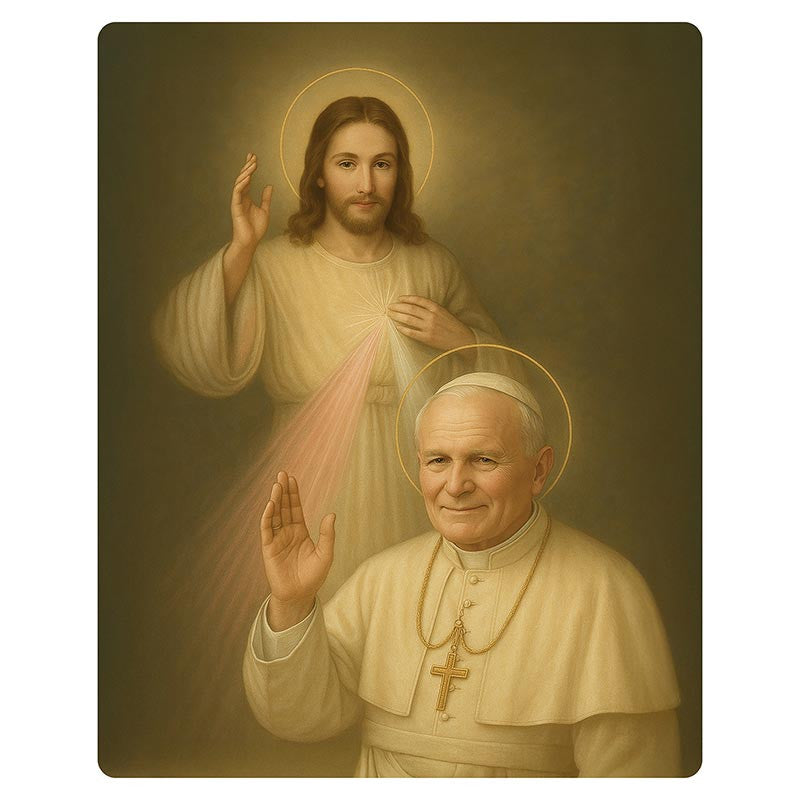 Divine Mercy & St. John Paul II Wall Plaque