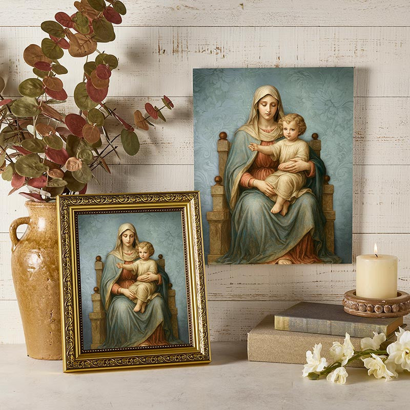 Madonna and Child Enthroned Wall Plaque