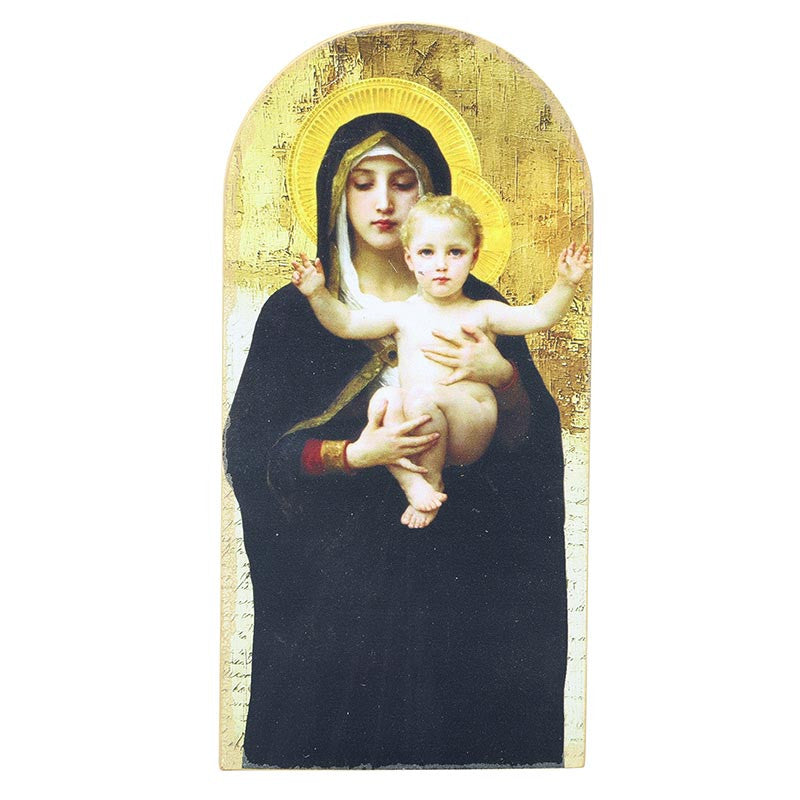 Bouguereau Madonna and child Arched Plaque