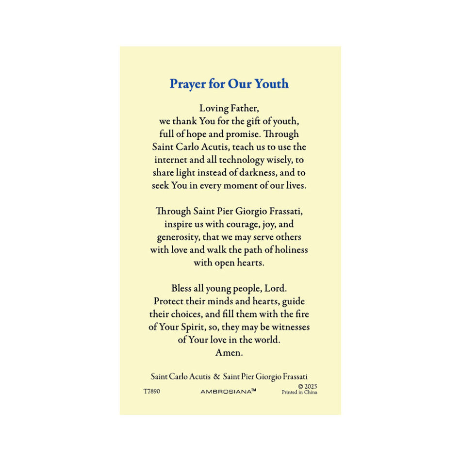 Saints Carlo & Pier Prayer Holy Card - 25/pk