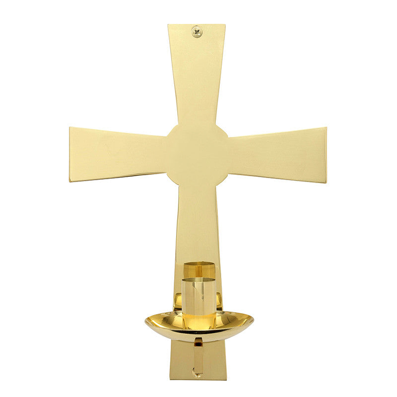 Wall-Mount Candleholder Plain Cross