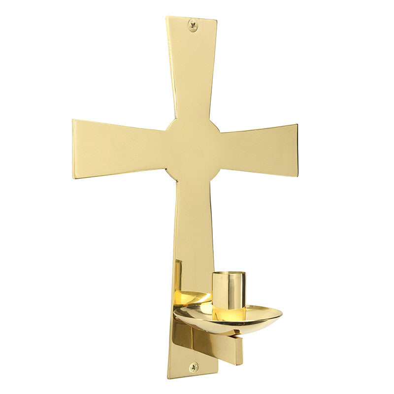 Wall-Mount Candleholder Plain Cross