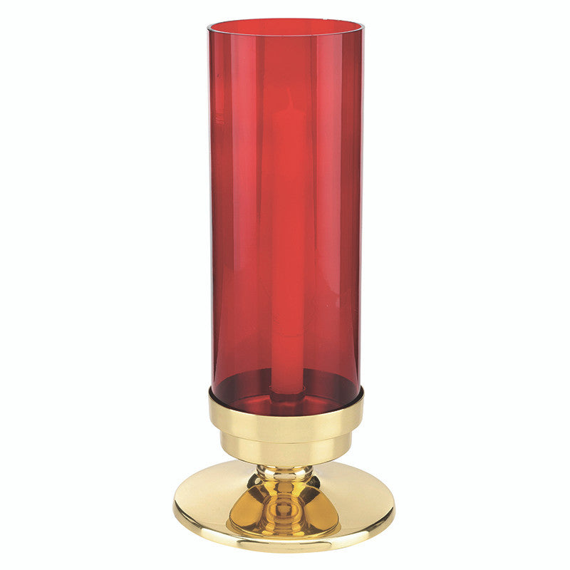 Sanctuary Lamp with Ruby Glass Globe by Christian Brands, product view 2