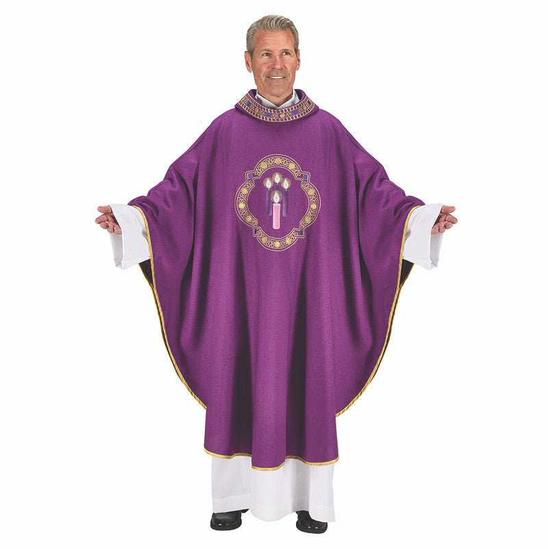 Advent Chasuble with Embroidered Collar