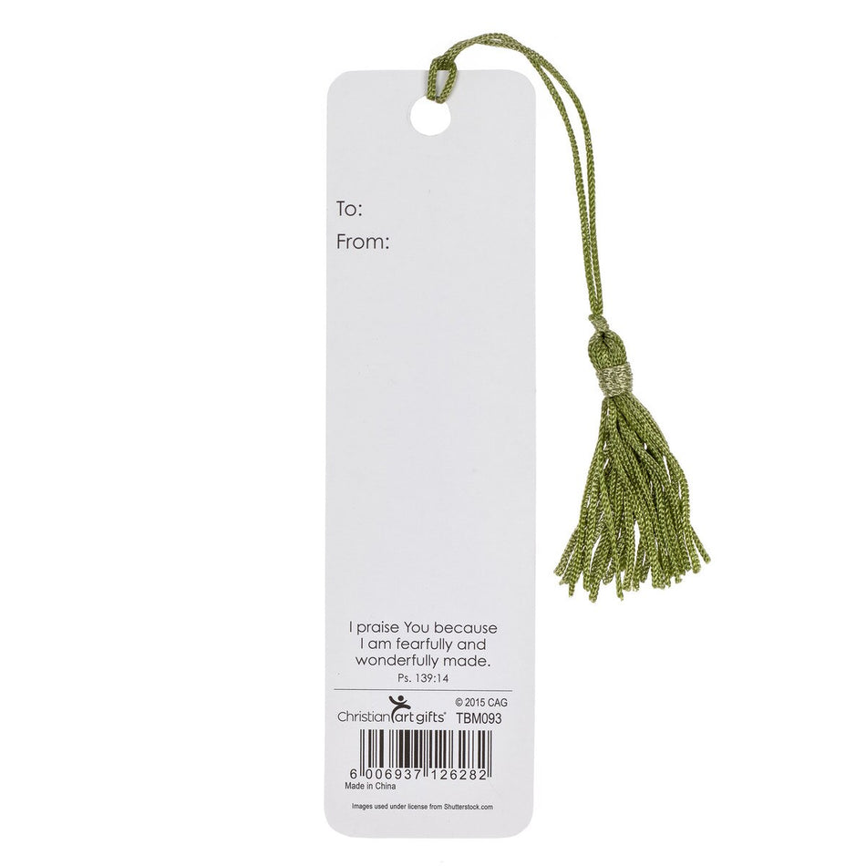 She Is Clothed with Strength and Dignity Bookmark with Tassel - Proverbs 31:25