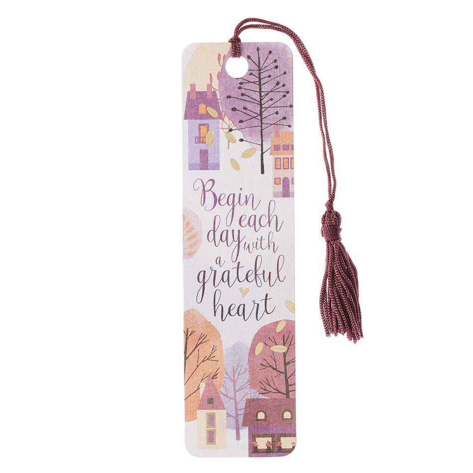 Begin Each Day with a Grateful Heart Boomark with Tassel