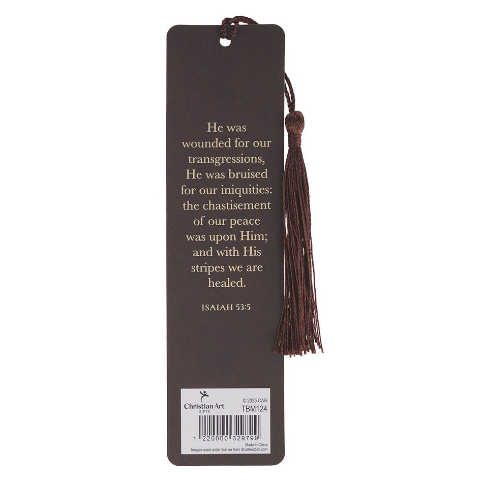 Amazing Grace Wildflower Bookmark with Tassel - Isaiah 53:5 by Christian Art Gifts, product view 2
