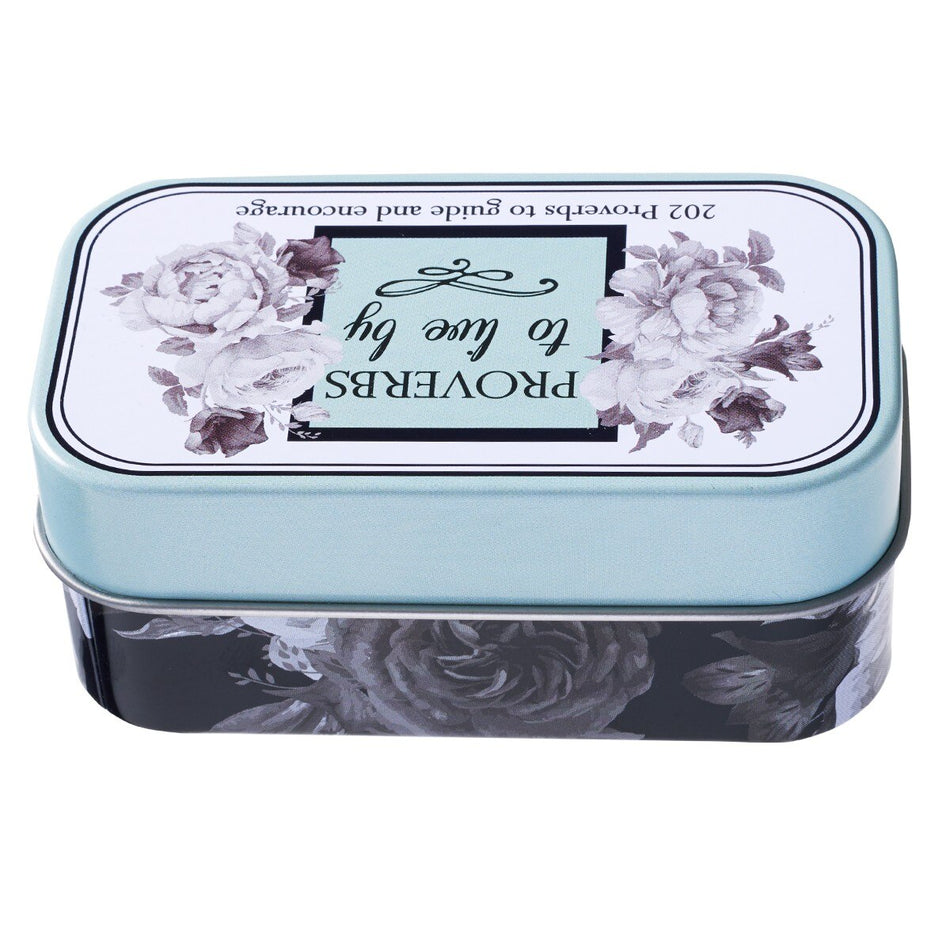 Proverbs to Live By Scripture Promise Cards in a Gift Tin by Christian Art Gifts, product view 2