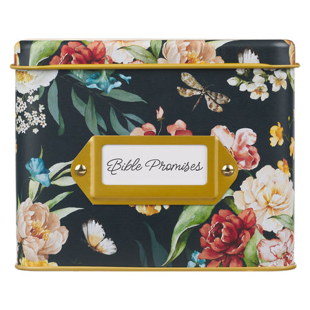 Black Floral Bible Promises in Tin by Christian Art Gifts