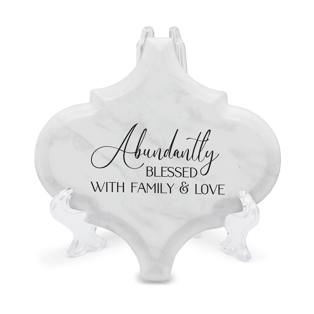 Tabletop Tile Blessed White Arabesque by Dicksons