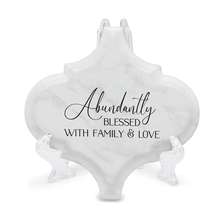 Tabletop Tile Blessed White Arabesque by Dicksons