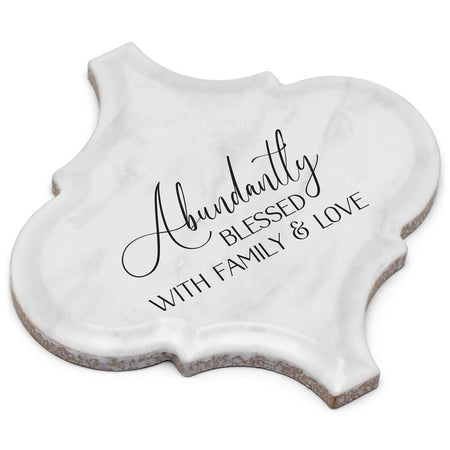 Tabletop Tile Blessed White Arabesque by Dicksons, product view 3
