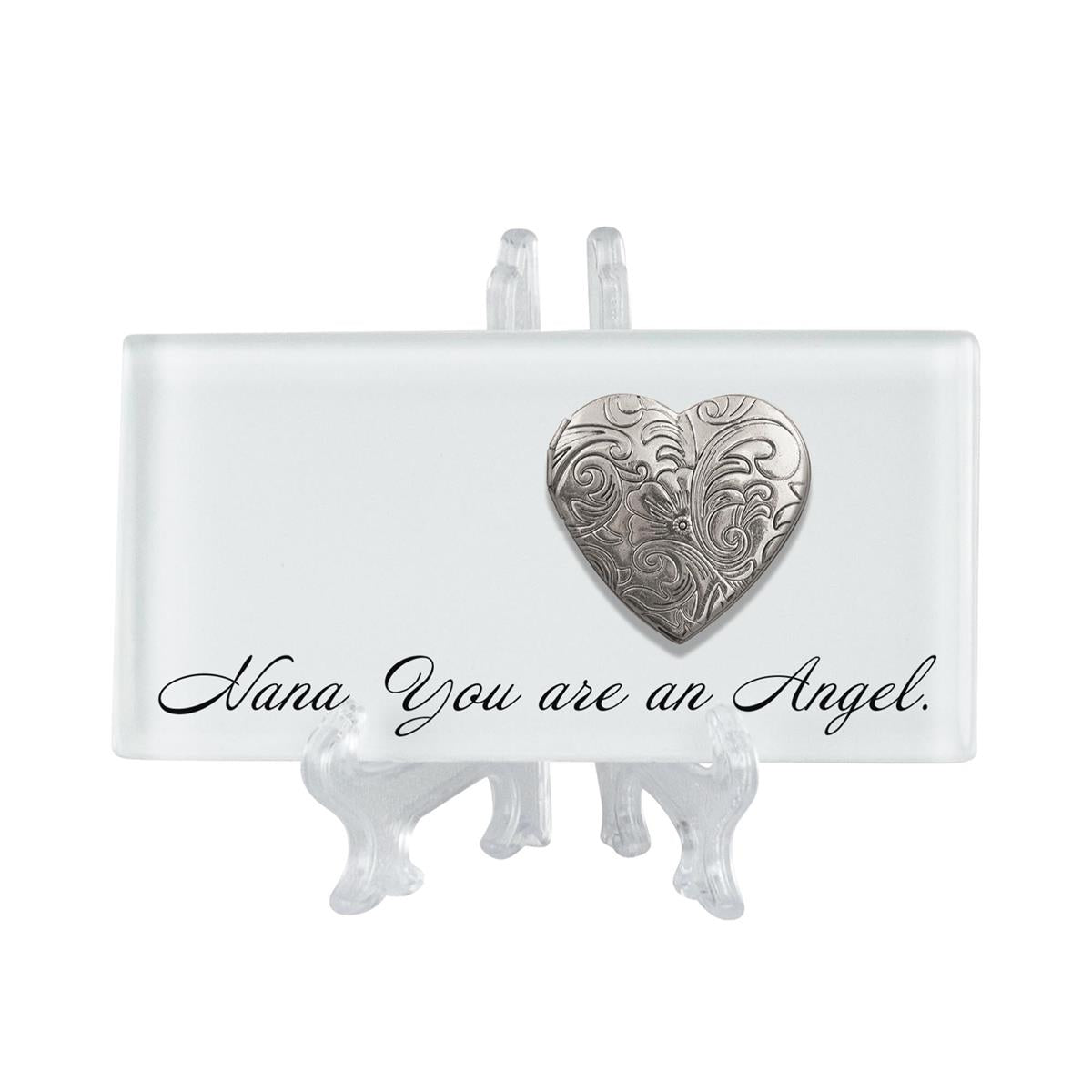 Tabletop Tile Nana Angel White with Locket by Dicksons