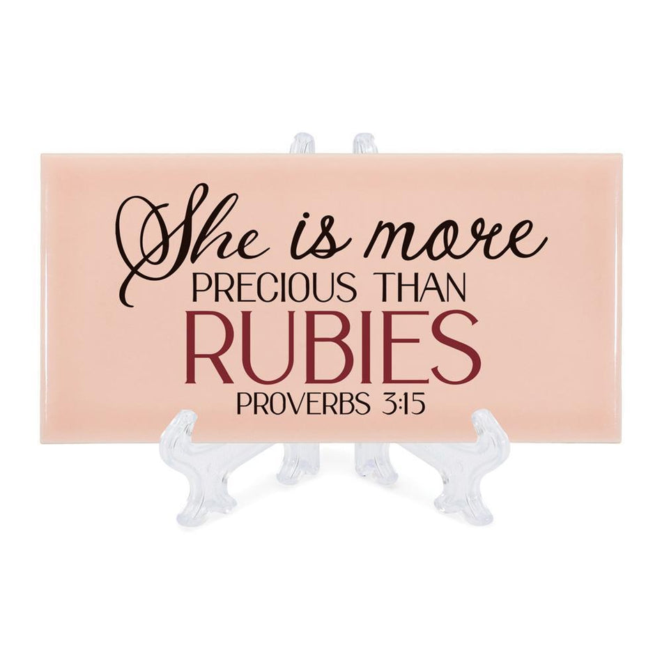 Tabletop Tile She Is Precious Prov. 3:15 by Dicksons