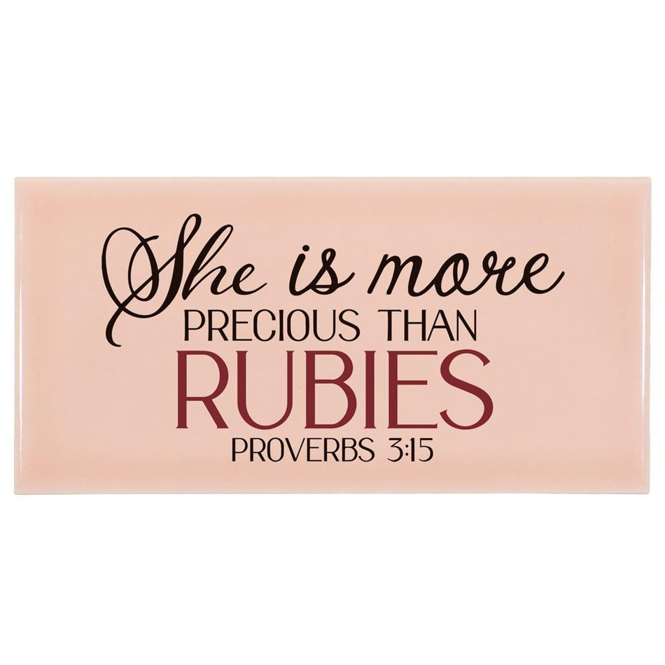 Tabletop Tile She Is Precious Prov. 3:15 by Dicksons, product view 2