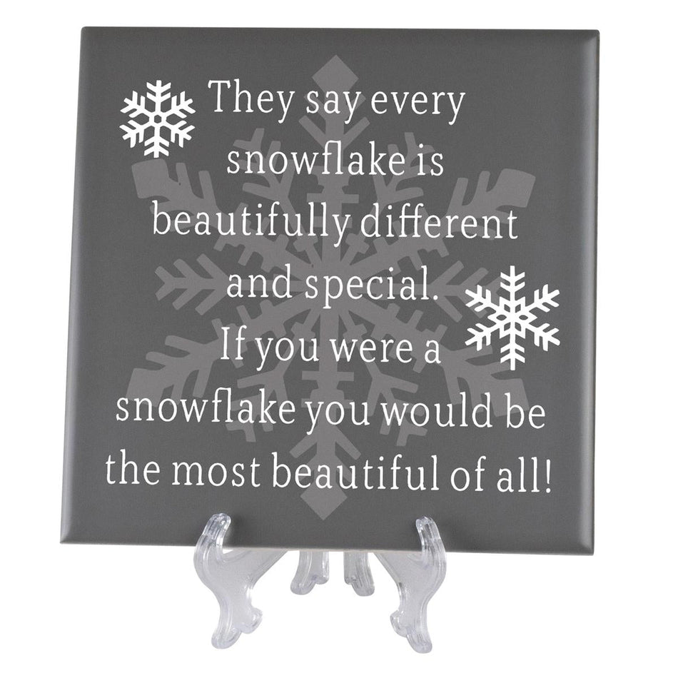 Wall Tile They Say Every Snowflake Grey by Dicksons