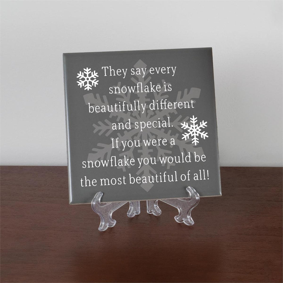 Wall Tile They Say Every Snowflake Grey by Dicksons, product view 2
