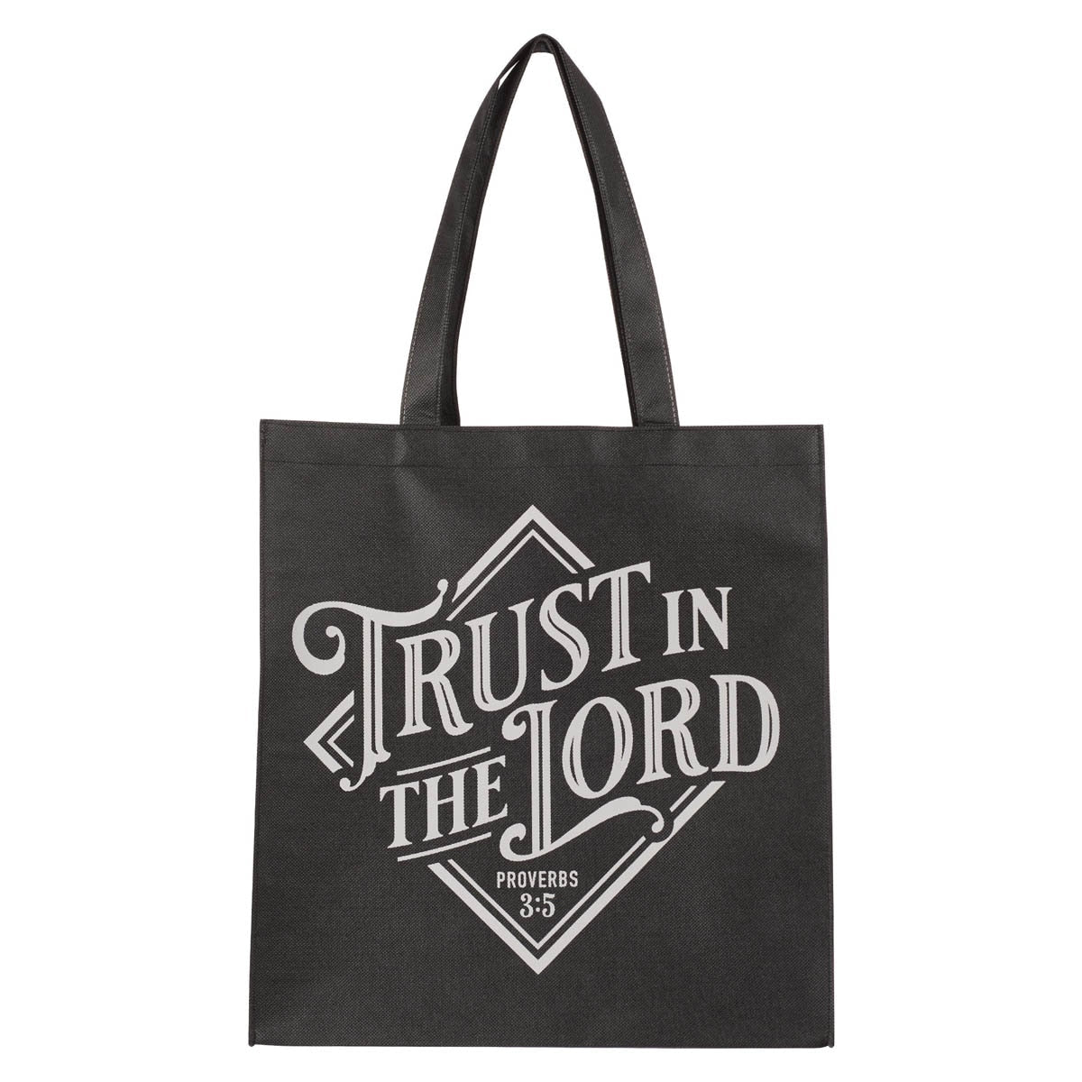 Trust in the Lord Black Diamond Reusable Shopping Tote Bag - Proverbs 3:5 by Christian Art Gifts