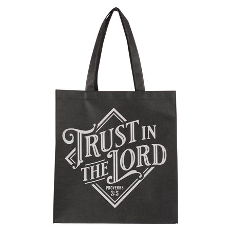 Trust in the Lord Black Diamond Reusable Shopping Tote Bag - Proverbs 3:5 by Christian Art Gifts