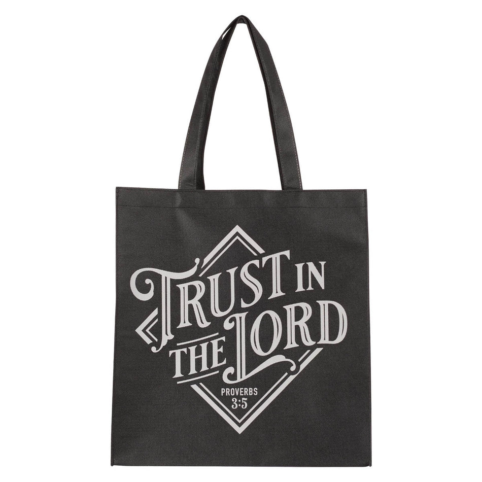 Trust in the Lord Black Diamond Reusable Shopping Tote Bag - Proverbs 3:5 by Christian Art Gifts