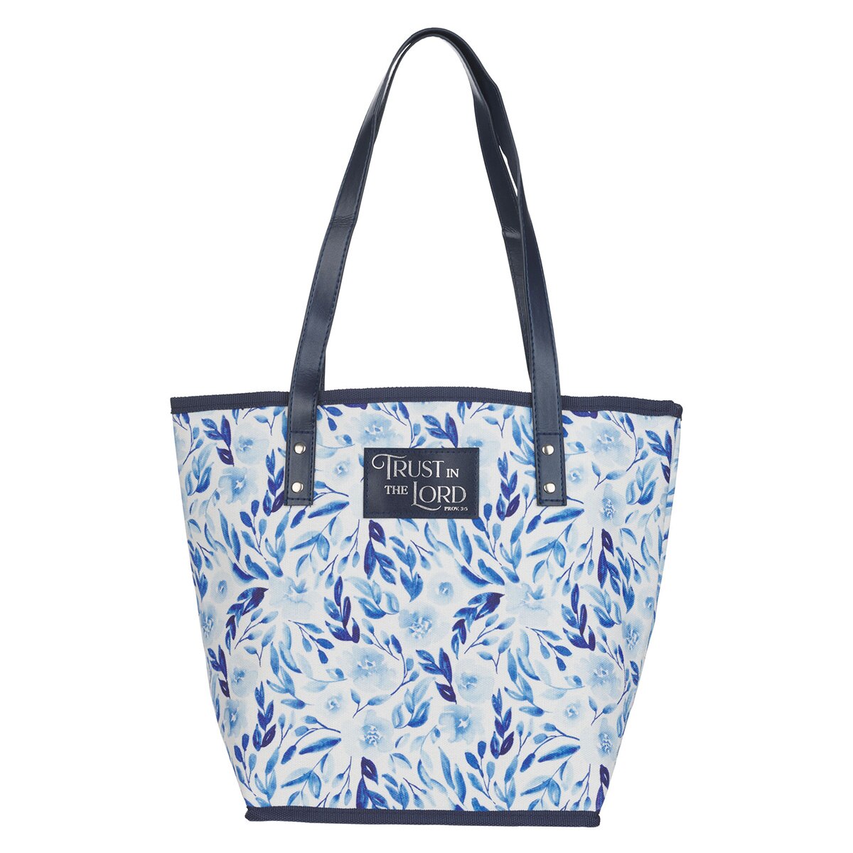 Trust Blue Botany Canvas Tote Bag - Proverbs 3:5 by Christian Art Gifts