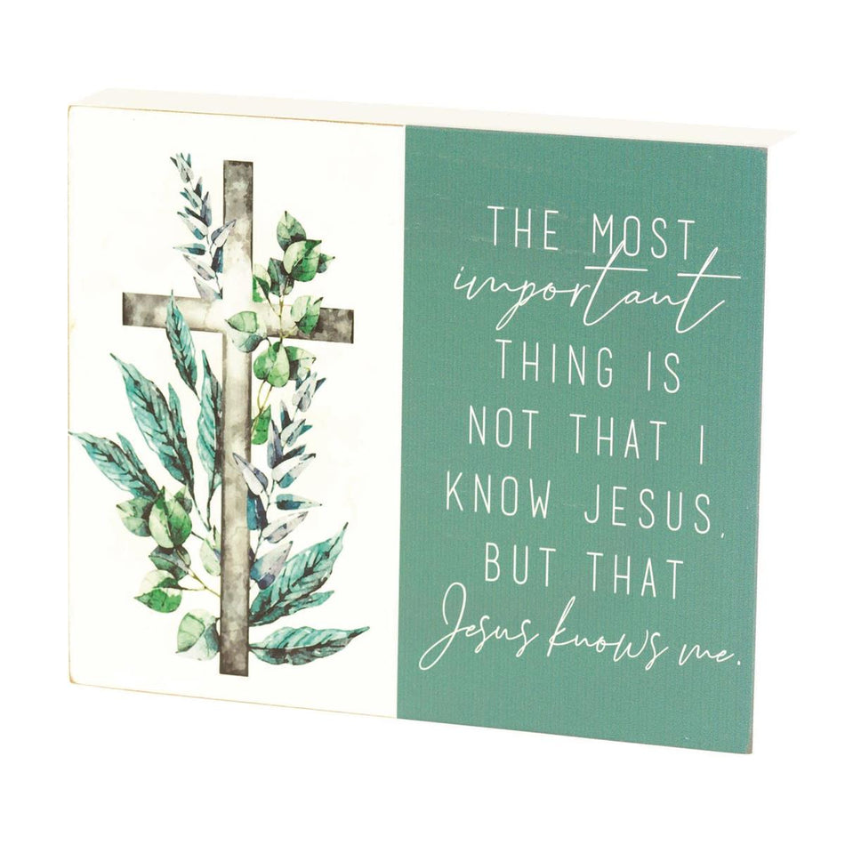 Tabletop Plaque Jesus Knows Me 10x8 by Dicksons