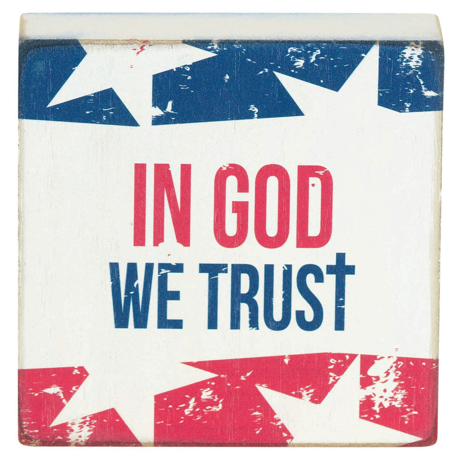 Tabletop Plaque In God We Trust White by Dicksons, product view 2