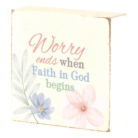 Tabletop Plaque Worry Ends When Faith by Dicksons