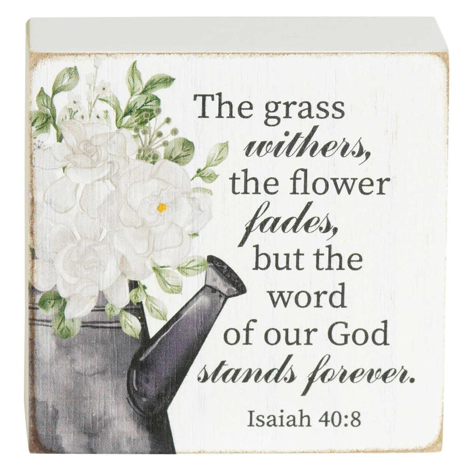Tabletop Plaque The Grass Withers 3x3 (TPLK33-233) by Dicksons, product view 2