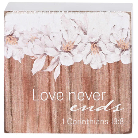 Tabletop Plaque Love Never Ends 3x3 by Dicksons, product view 2